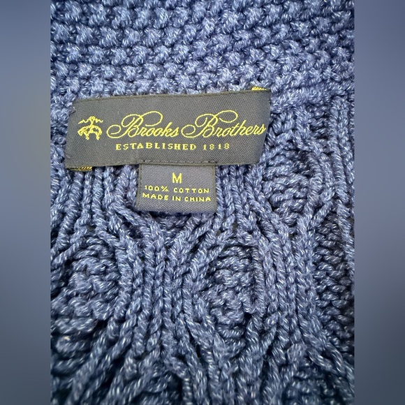 Brooks Brothers preppy cable knit cardigan sweater shawl collar button close M - Picture 13 of 13